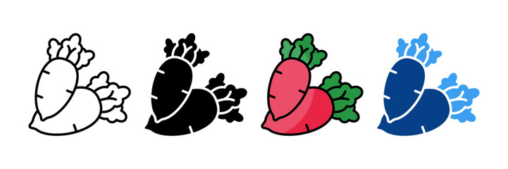 Radish  Icon Set Multiple Style Collection