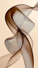 Abstract flowing shapes in warm brown tones, creating a sense of movement and elegance