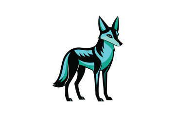 jackal line art of vector