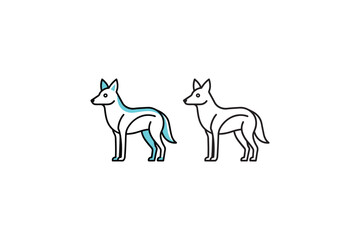 dingo line art of vector