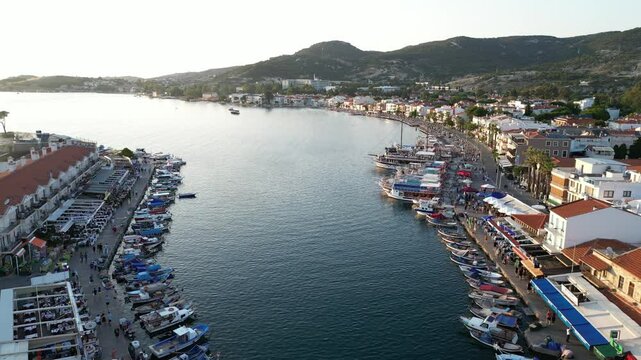 drone video of Izmir old foca coast