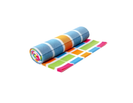 Rolled Colorful Towel Isolated Transparent Background