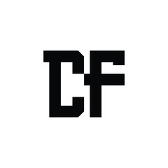 Obraz premium CF monogram logo design letter text name symbol monochrome logotype alphabet character simple logo