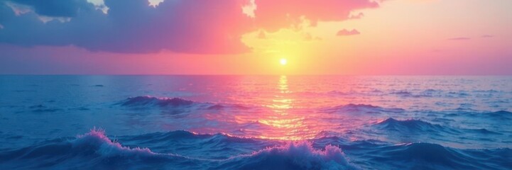 Obraz premium Subtle brushstrokes depict a serene ocean scene at dawn, misty horizon , daybreak, subtle, nature