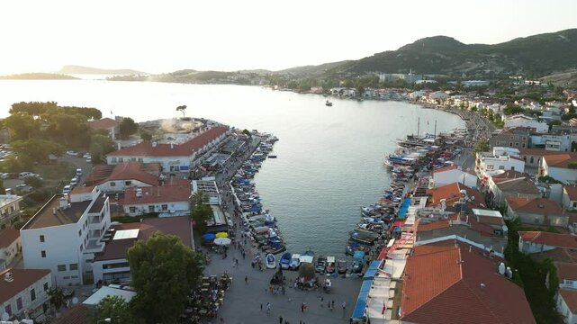 drone view Izmir old foca square