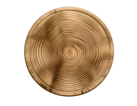 Wooden round cutting board isolated on transparent background - Powered by Adobe