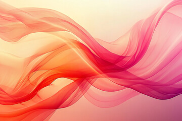 Abstract flowing waves of red and pink hues blending softly against a light background