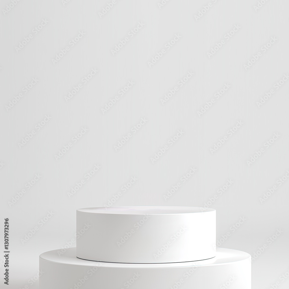 Poster the clean and empty white display stand podium provides an ideal platform for presentations or produ
