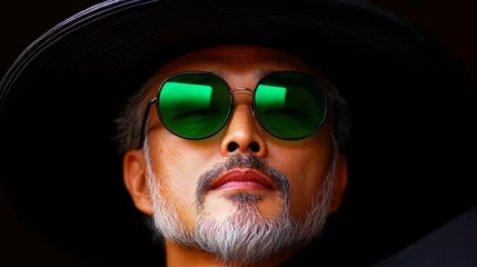 Portrait of a Man Wearing a Hat and Sunglasses © Sagiam