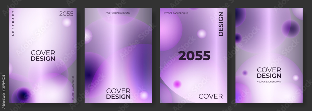 Poster purple modern poster background collection vector template with blur circle shapes. abstract cover d