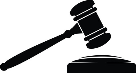  judge hammer silhouette vector illustration. justice gavel silhouette vector