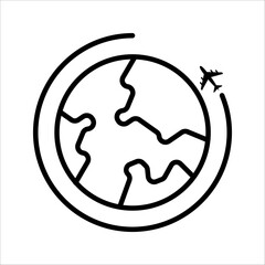 Worldwide Icon Symbol isolated white background. vector illustration. color editable.