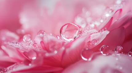 Close-up of pink flower petals with water droplets