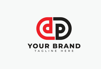 Initial Letter D and P Linked Lines Logo Design