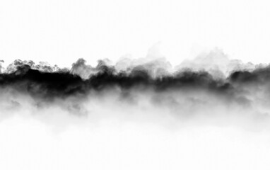 black smoke or fog isolated on white background.	