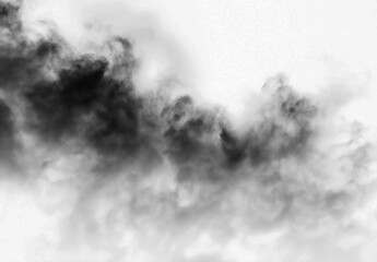 black smoke or fog isolated on white background.	