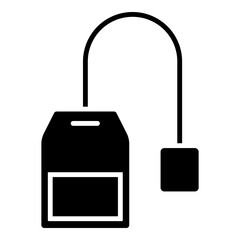 Obraz premium Tea bag, teabag glyph solid icon