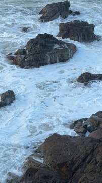 waves on the rocks