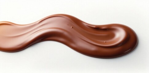 Obraz premium Thick chocolate syrup stream, smooth curves on white , pure, smooth