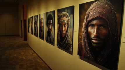Diverse Ethnic Portraits Gallery Wall - Unity in Diversity Art Display