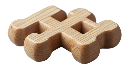 Wooden Number Sign Rotates Isolated on White Background