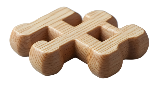 Wooden Number Sign Rotates Isolated on White Background