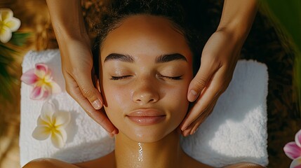 Serene Facial Massage: Tranquil Spa Treatment with Soft Hands