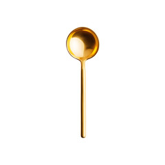 A small golden spoon isolated on white