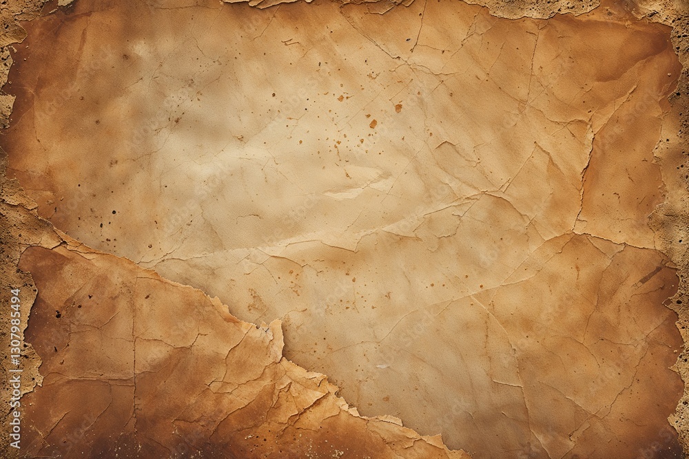 Poster vintage distressed paper texture with tan gradient for nostalgic background