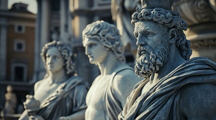 Obraz premium Detailed Statues at Piazza Navona, Rome