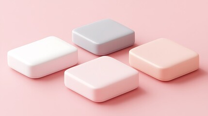 Obraz premium Pastel pink minimal podium empty platform pedestal product display scene for product placement 3d background