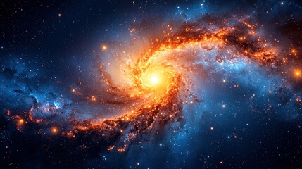 Fototapeta premium Cosmic Spiral Galaxy A majestic swirl of stars, light and color in deep space