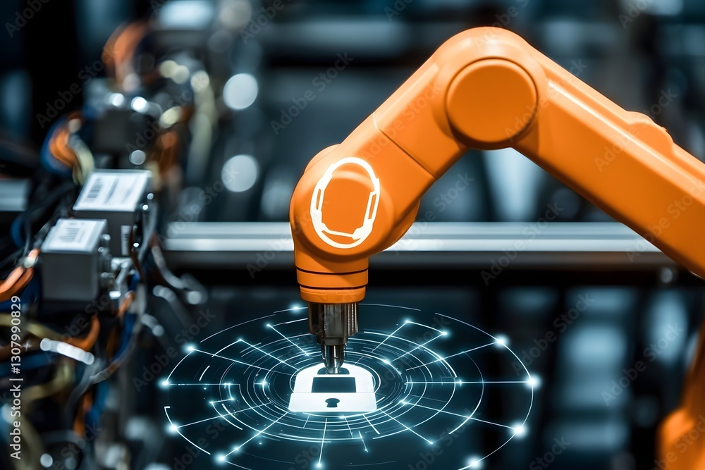 Poster robotic arm automation secure industrial network data protection