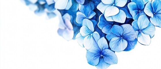 Blue Hydrangea Watercolor Painting: Floral Artwork