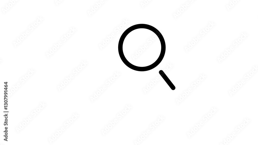Poster search animation. search animation transparent background 4k. magnifying glass symbol, search icon c