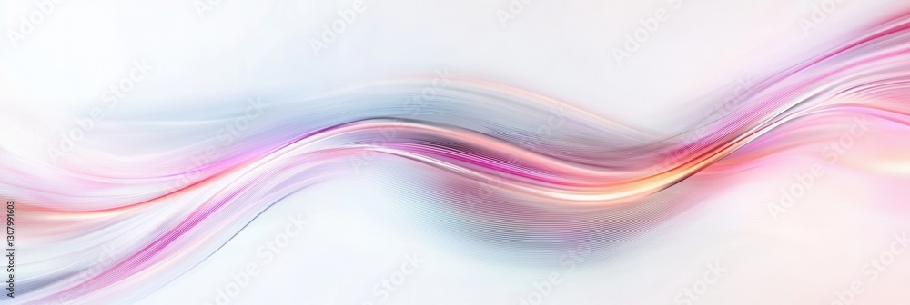 Aufkleber dynamic neon light trails create an abstract digital landscape on a smooth white background generati