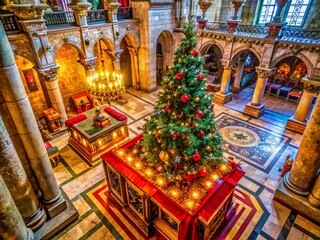 Obraz premium Aerial View: Holy Sepulchre Church Christmas Podium - Rectangular Stage