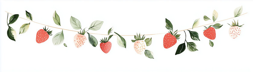festive party garland with strawberries