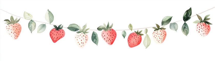 festive party garland with strawberries