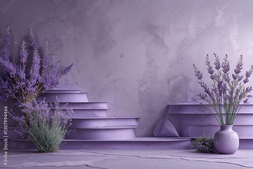 Poster subdued elegant backdrop with textured layers in gentle lavender hues for calm ad campaigns and stor