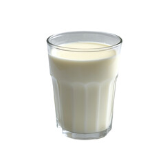 Full Glass of Milk Isolated on Transparent Background