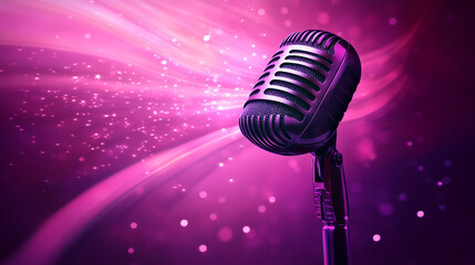High-fidelity podcast microphone with shimmering pink accents enhances both audio performance and visual elegance.