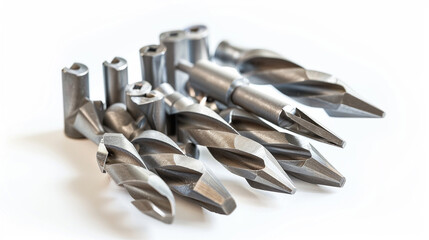 Fototapeta premium Router Bits on an isolated white background, object focused, png, stock image, hd quality,