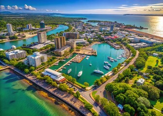 Aerial View of Darwin, Australia: Cityscape & Waterfront Panorama