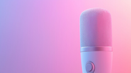 State-of-the-Art Microphone Exuding Pastel Pink and Lilac Hues for Sophisticated, Modern Audio Recording Brilliance Exquisitely