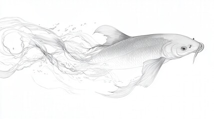Obraz premium fishing animal amidst rippling water, emphasizing the natural elegance and fluidity,