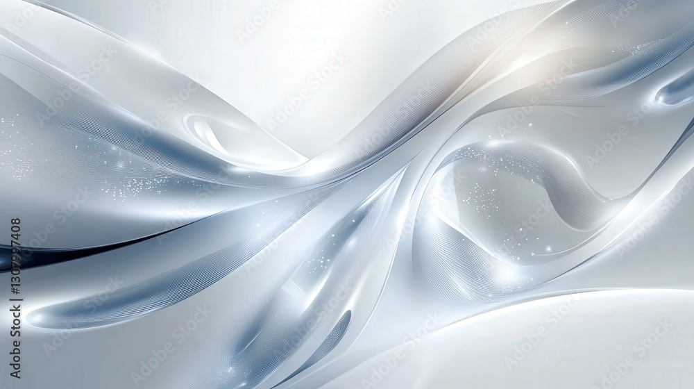 Poster futuristic abstract shapes with glowing light patterns