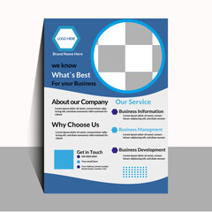Naklejka premium Corporate business flyer design creative Professional layout digital Marketing poster print vector in blue and green color modern template advertise for publication. 