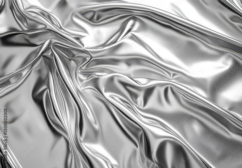 Aufkleber shimmering silver fabric texture with wrinkles and creases perfect for background or design use in f
