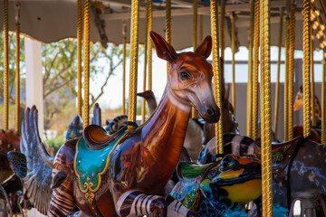 A merry go round at the Arizona Boardwalk in Scottsdale Arizona USA